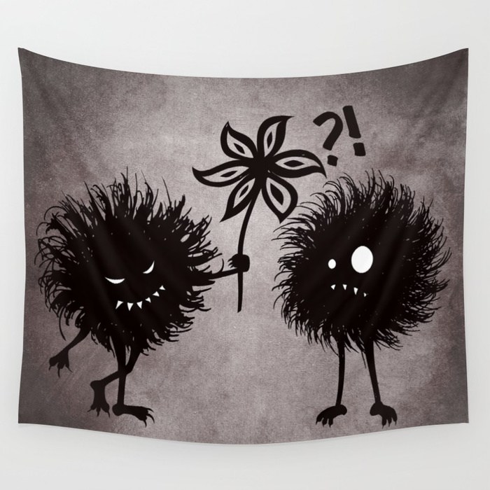 Evil bugs friends cute gothic tapestry at Society6