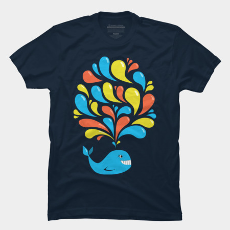 Happy cartoon whale t-shirt by boriana at Design By Humans
