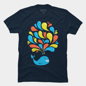 Happy cartoon whale t-shirt by boriana at Design By Humans