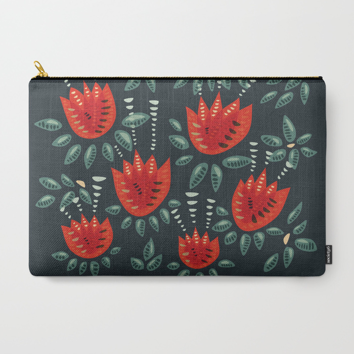 Tulip pattern pouch / Society6