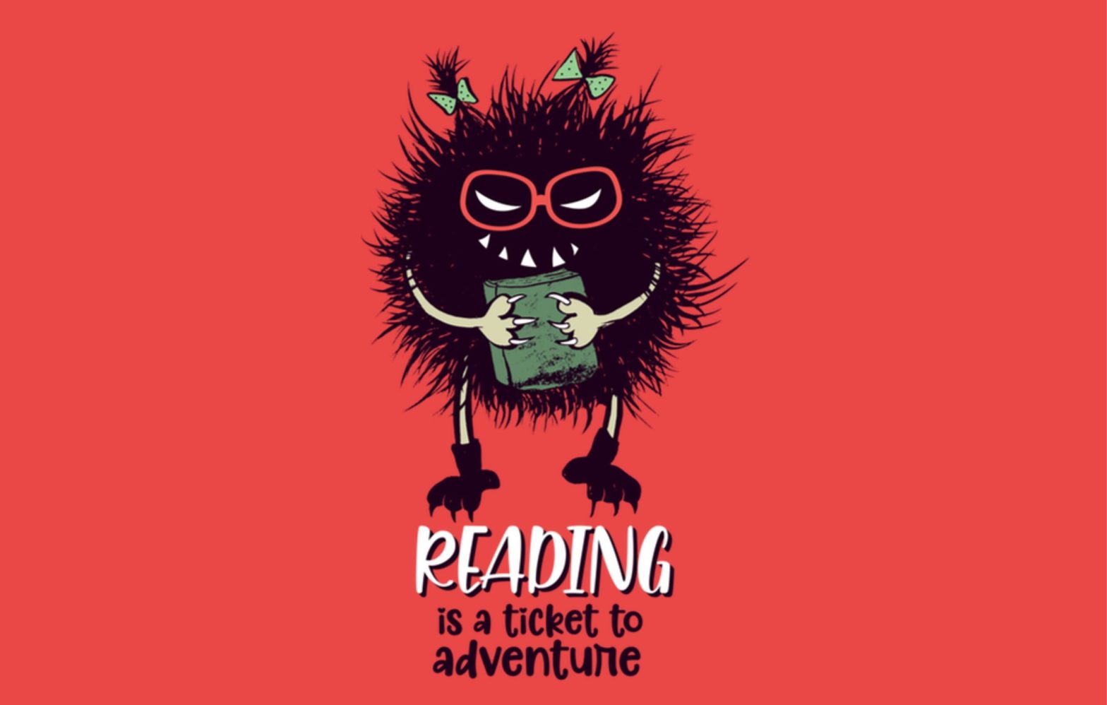 reading is a ticket to adventure funny character design