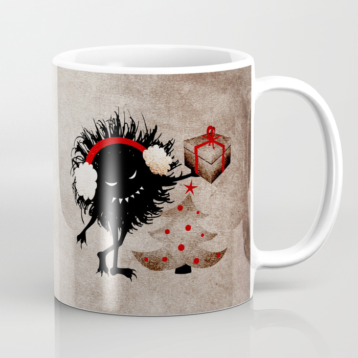 Evil Bug Gives Christmas Present mug at Society6
