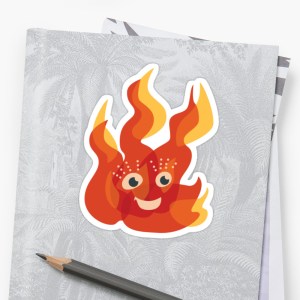 Cute fire flame sticker / Redbubble
