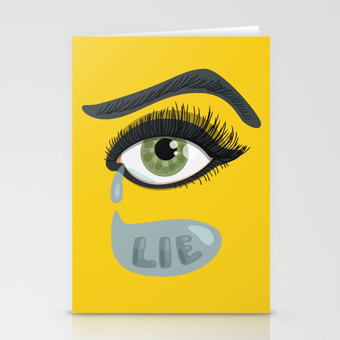 greeting card with typografig design about crying and lies