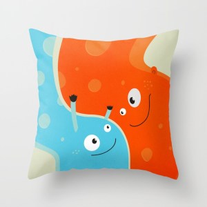 Happy mother and child pillow at Society6