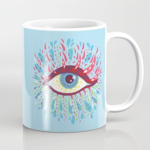 Blue psychedelic eye mug / Society6