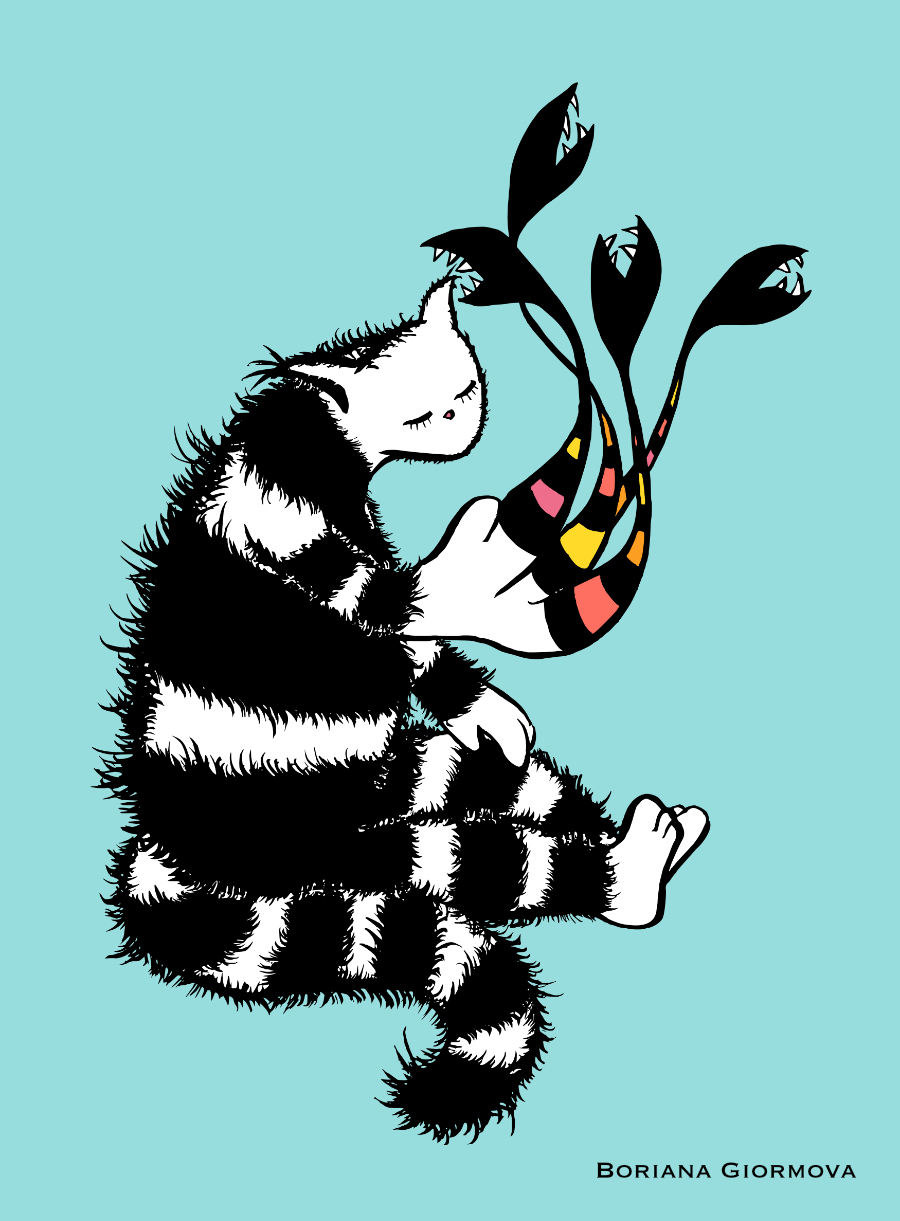 Weird cat character art – ink drawings of a strange&nbsp;creature